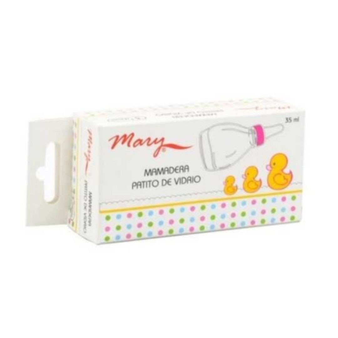 Mary Patito Mamadera de Vidrio Blanca / 35 ml