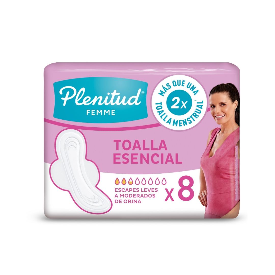 Plenitud Femme Toalla Íntima Esencial / 8 Unidades