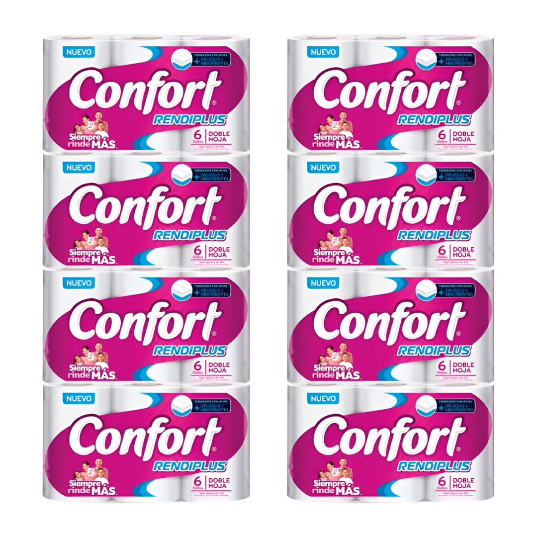 Confort Rendiplus Papel Higiénico 20 mts / Manga 48 rollos