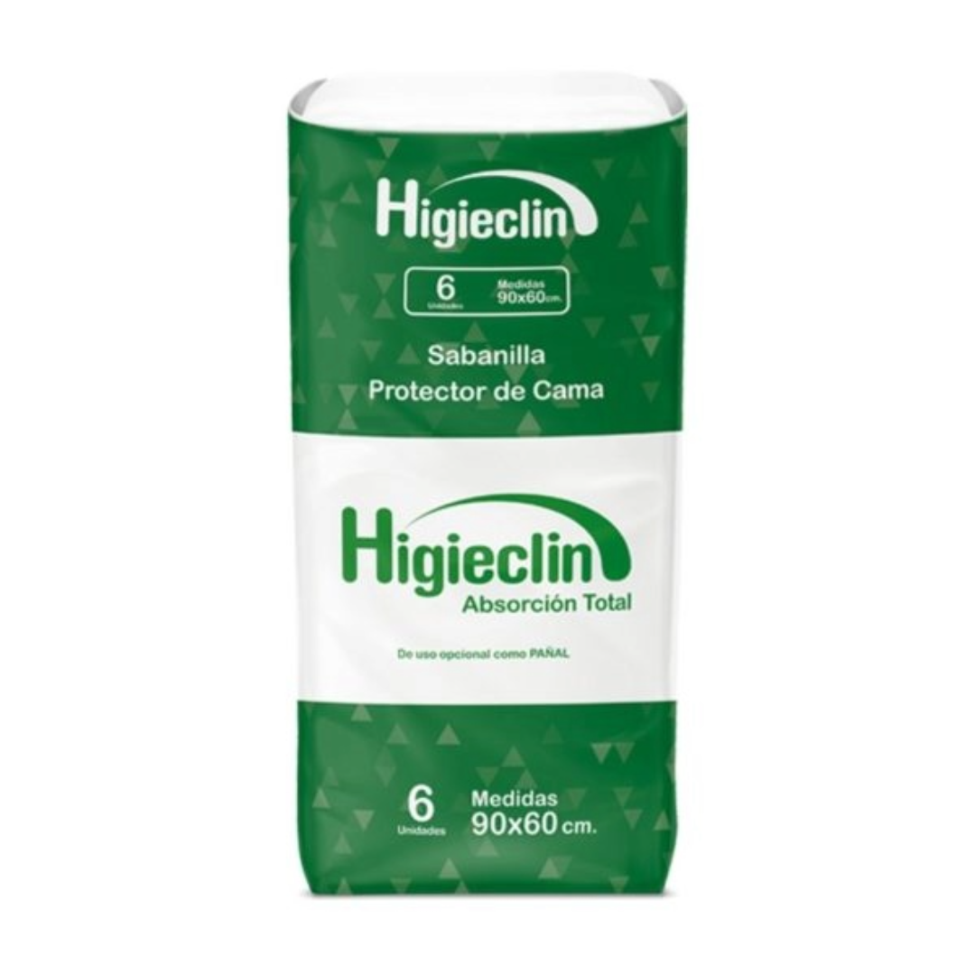 Higieclin Sabanilla 90x60 cms con Gel 6 unidades
