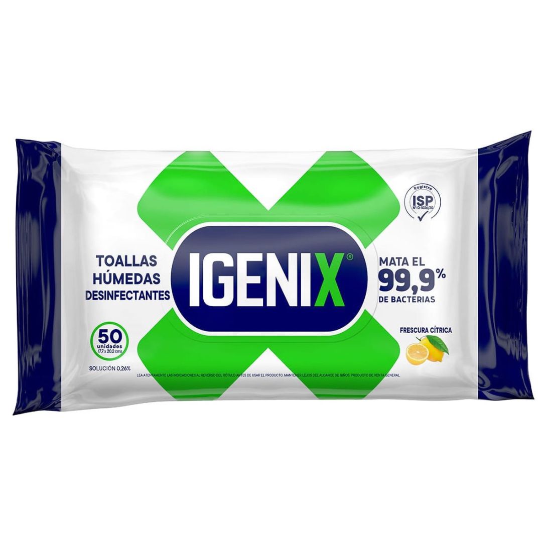 Igenix Toallas Desinfectantes / 50 unidades