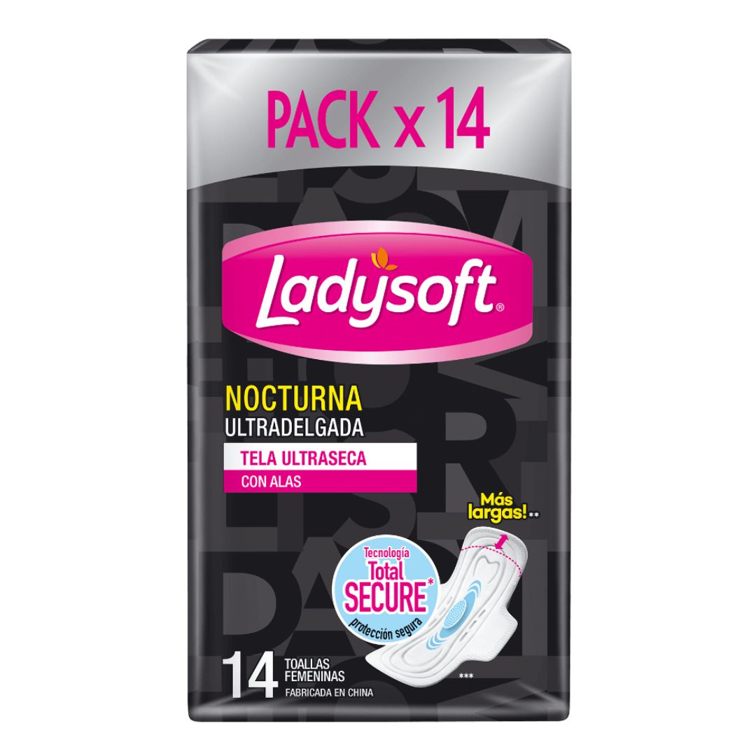 Ladysoft Toalla Íntima Nocturna Ultra delgada / 14 Unidades