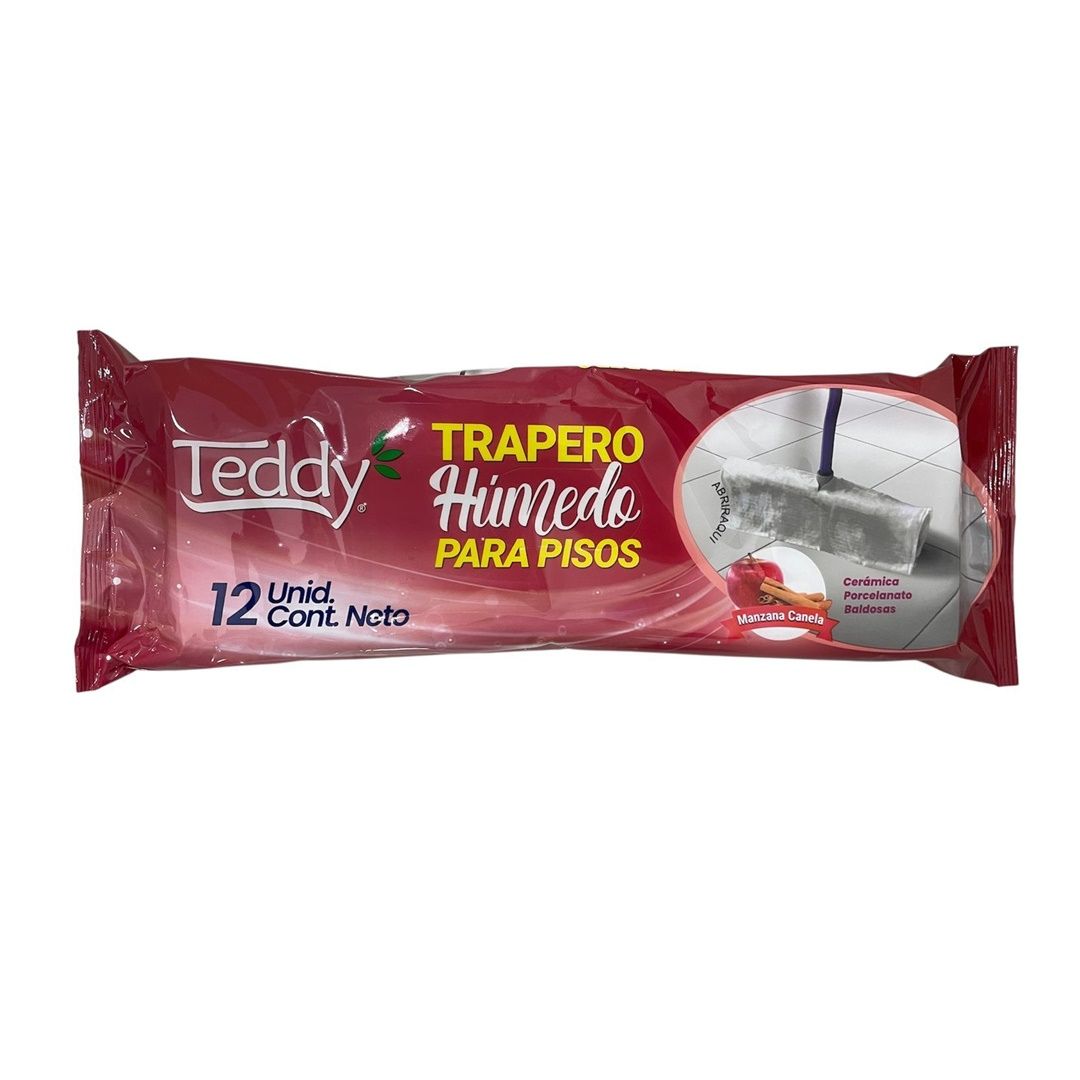 Teddy Trapero Húmedo Multiuso Manzana Canela / 12 Unidades