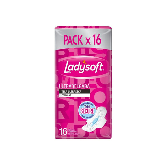 Ladysoft Toalla íntima Ultradelgada con Alas / 16 Unidades