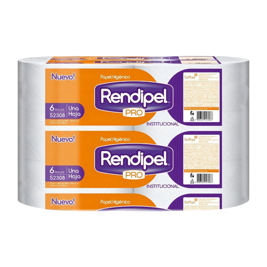 Rendipel Papel Higiénico Industrial 300 Metros x 6 Rollos