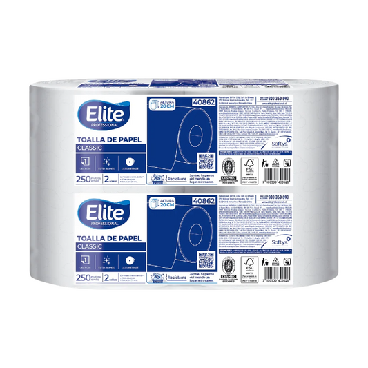 Elite Toalla Industrial 250 Metros x 2 Rollos