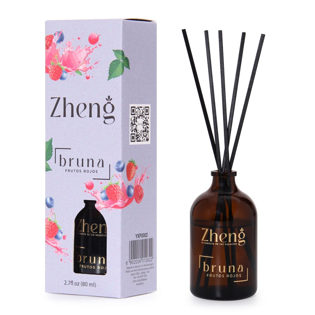 Zheng Difusor Ambiental de Varillas Aroma Frutos Rojos / 80 ml