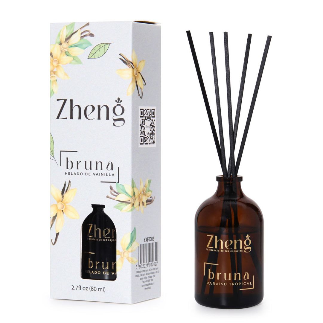 Zheng Difusor Ambiental de Varillas Aroma Helado de Vainilla / 80 ml