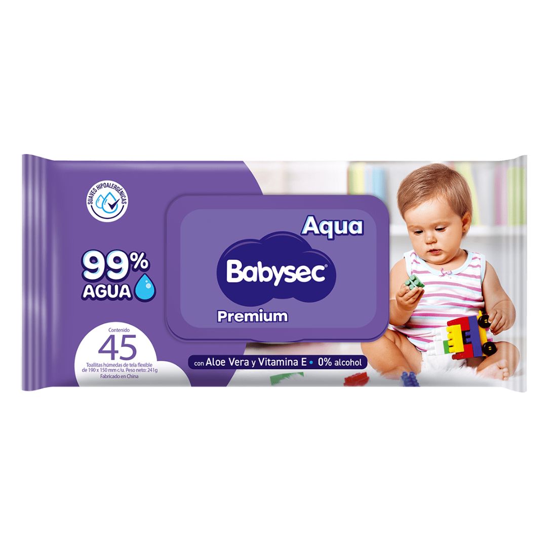 Babysec Premium Toallas Húmedas / 45 Unidades