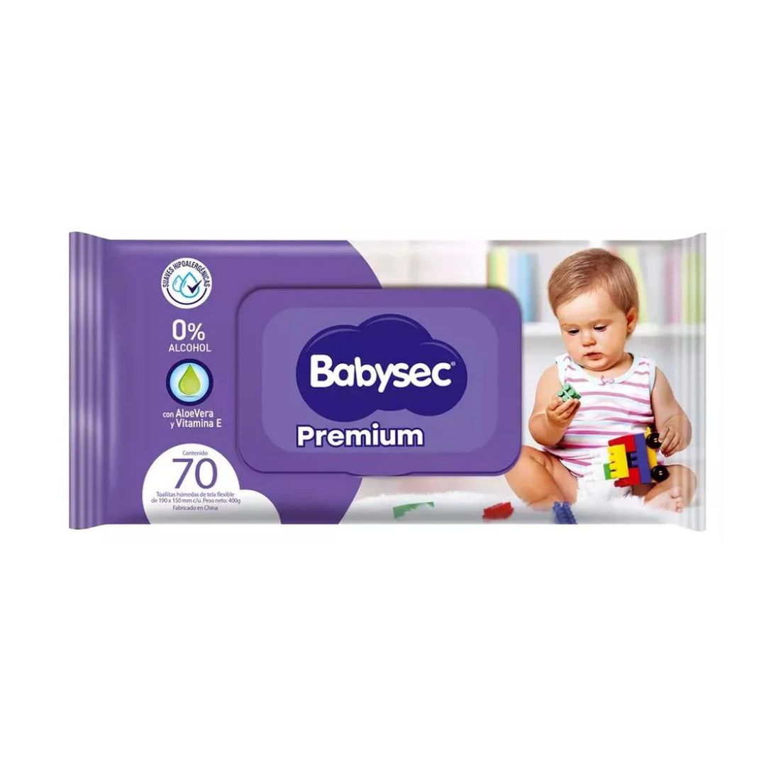 Babysec Premium Toallas Húmedas / 70 Unidades