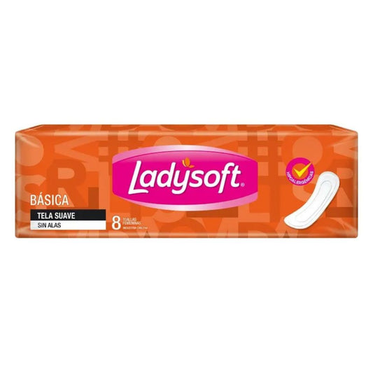 Ladysoft Toalla íntima Básica sin Alas / 8 Unidades