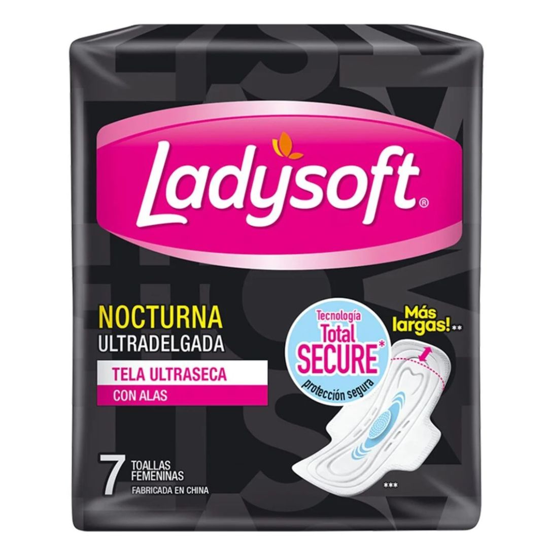 Ladysoft Toalla Íntima Nocturna Ultra delgada / 7 Unidades
