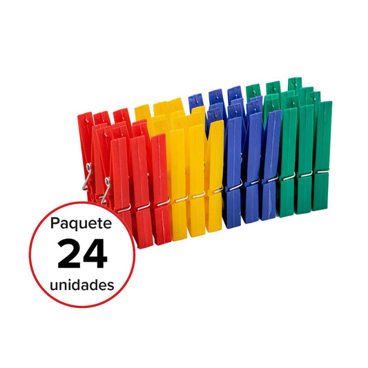 Perros de Ropa Plásticos / 24 Unidades
