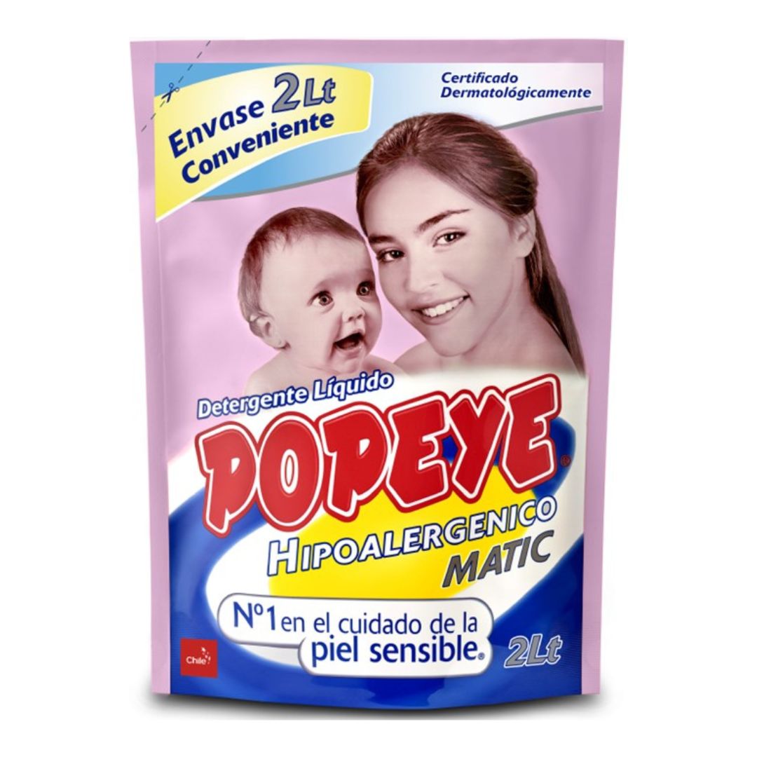 Popeye Detergente Líquido Hipoalergénico 2 lt