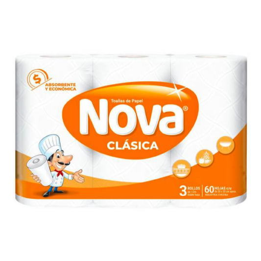 Nova Toalla Clásica 12 Metros 24 Rollos