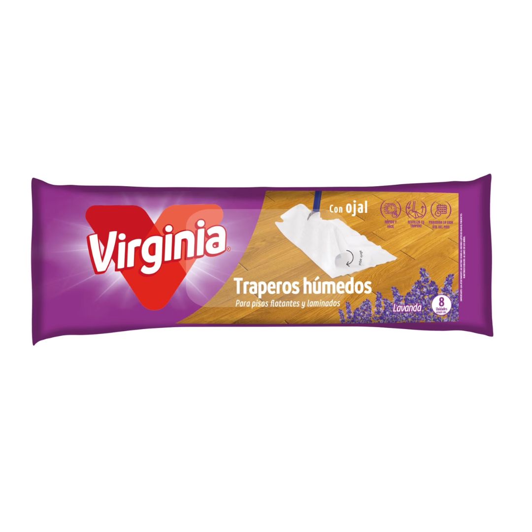 Virginia Trapero Húmedo Piso Flotante y Laminados Lavanda / 8 Unidades
