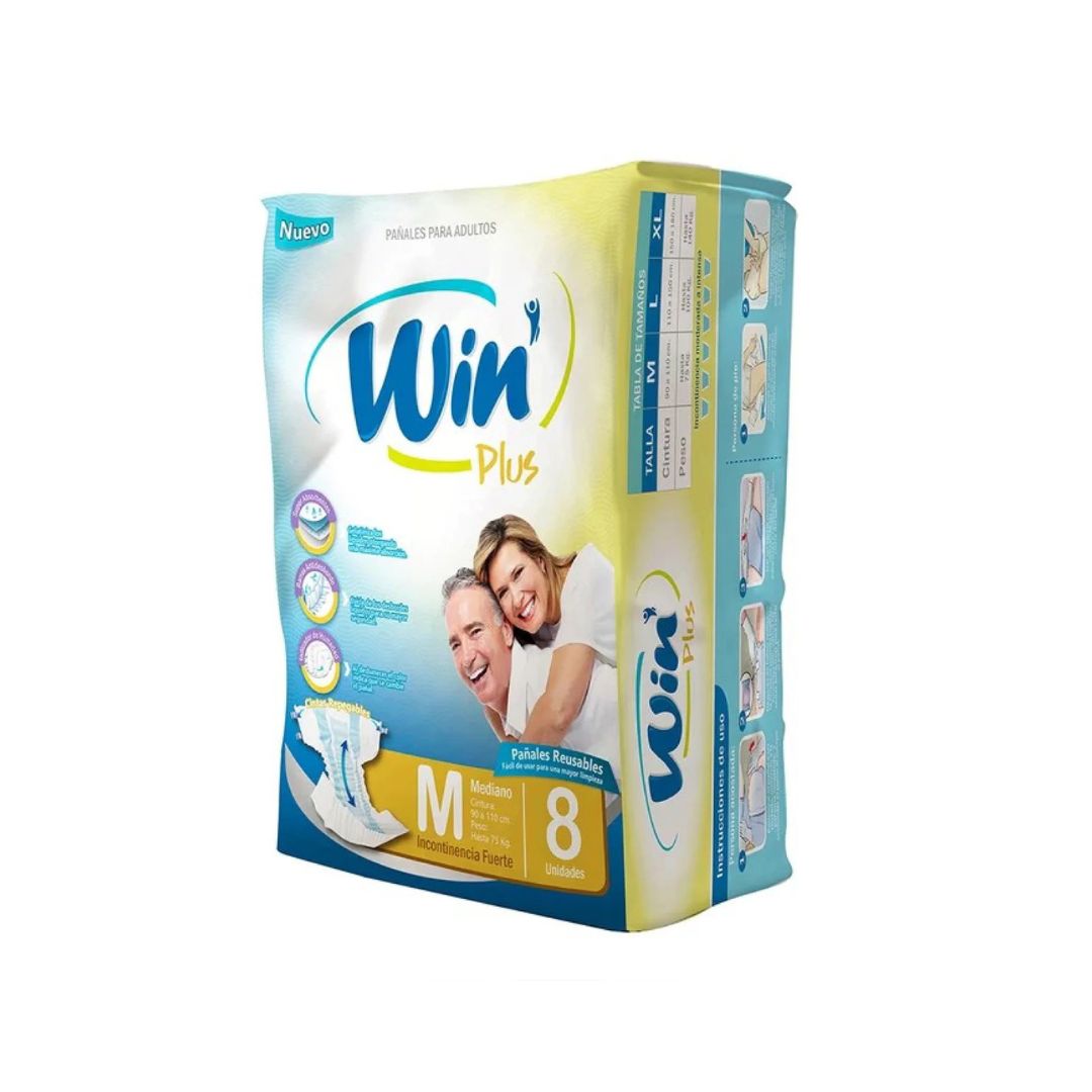 Win Plus Pañal Adultos Talla M / 8 Unidades